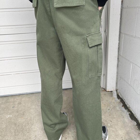 OAK & FORT Cargo Pocket Pant - Olive Green (Oak + Fort) - Picture 3 of 5
